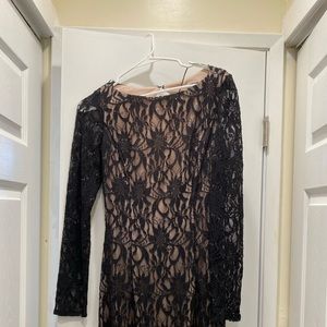 Black lace floor length dress